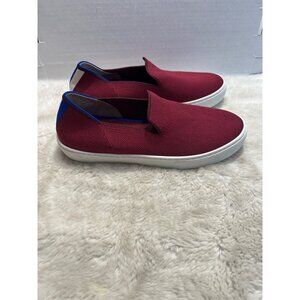 Rothys Slip-On garnet red knit Sneakers women Size 8